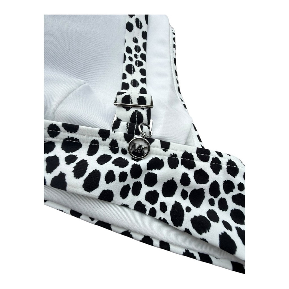Michael Kors Women’s Medium Tie Back Bikini Top - Spot Black & White NWT - Picture 8 of 12